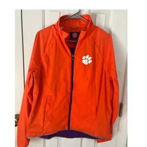 G-III Clemson Tigers Womens Orange Full Zip Windbreaker Jacket Large L/G